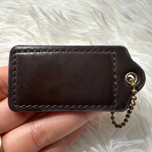 2” COACH Brown Fob Bag Charm Hang tag Hangtag