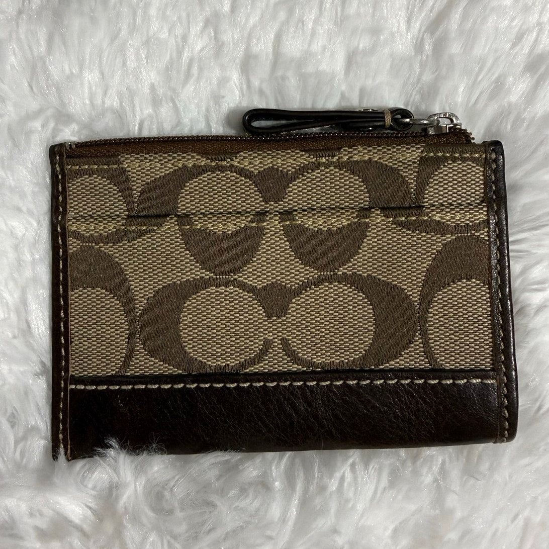 y2k COACH Soho Brown Signature Canvas Coin purse Card Holder Keychain