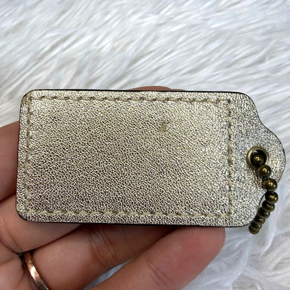 2" COACH Gold Fob Bag Charm Hang tag Hangtag