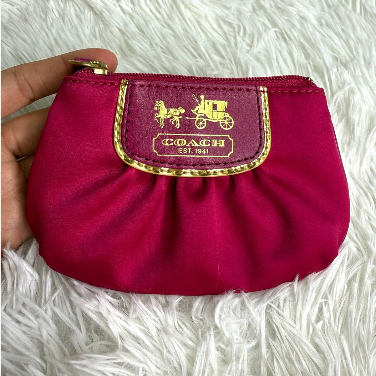 COACH Amanda Satin Mini Skinny Coin Purse