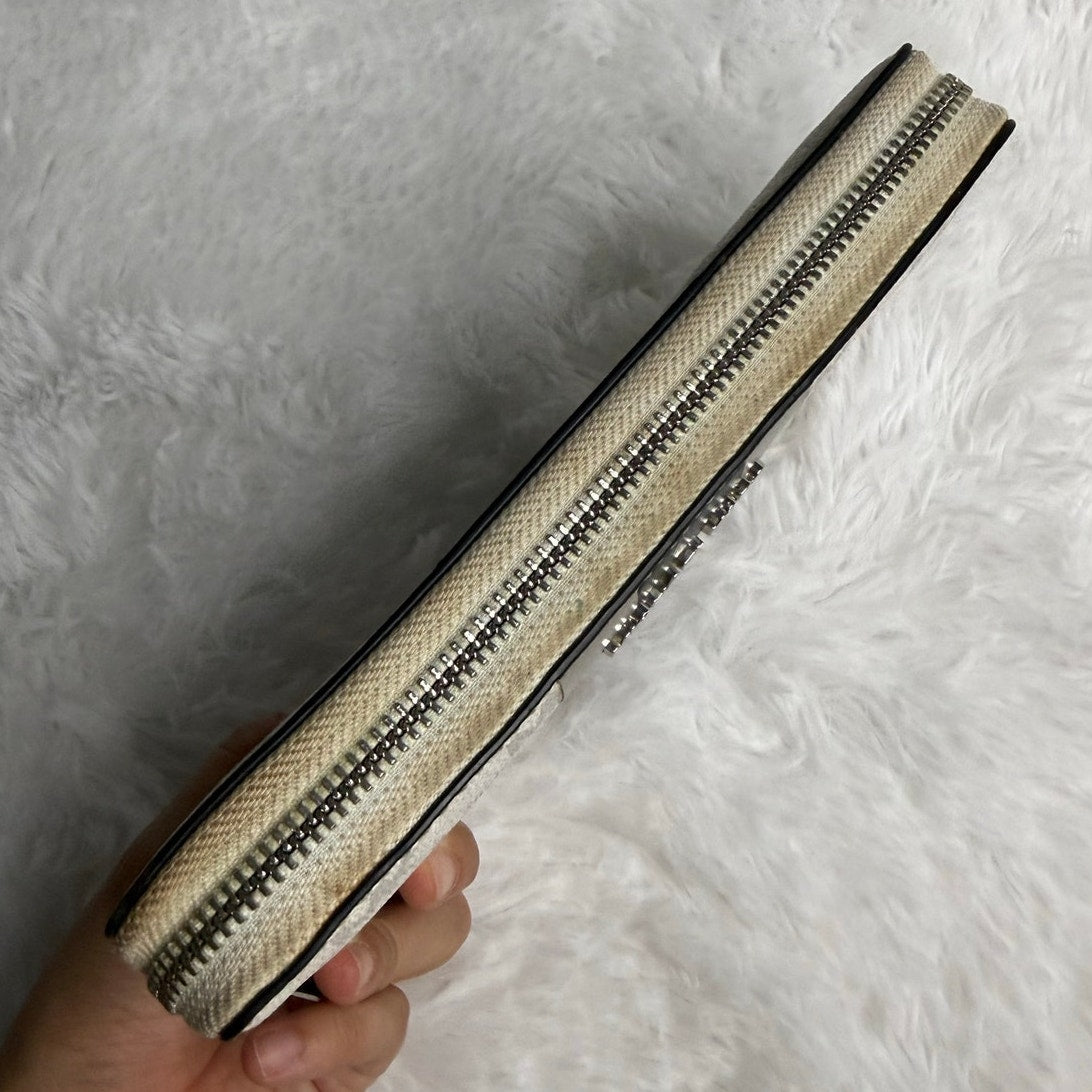 Michael Kors Jet Set Large Signature Logo Stripe Wallet