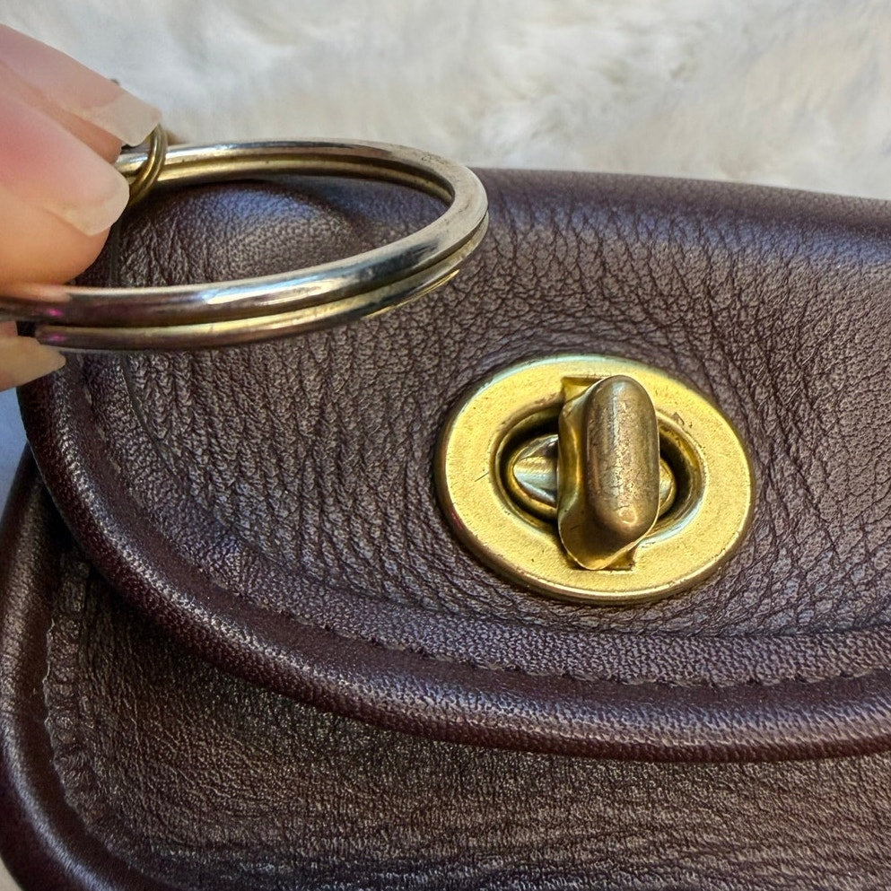 Vintage Coach City Key Fob Style 7105 Mahogany RARE Mini Pouch
