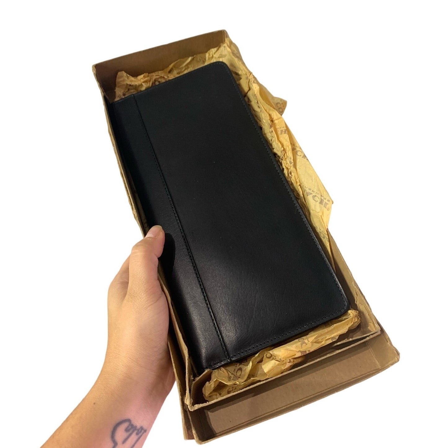 Vintage COACH Black 4700 Business Card File with Box