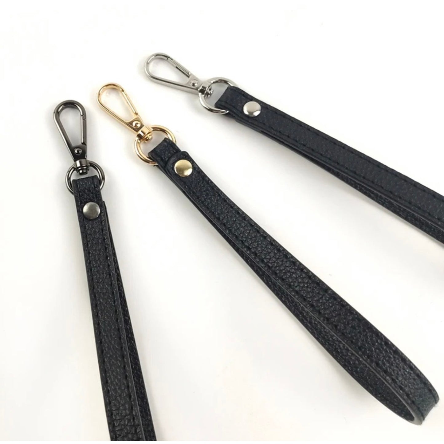 Earthy and Silver Wrist Strap Bag Strap 20CM PU Leather Handles