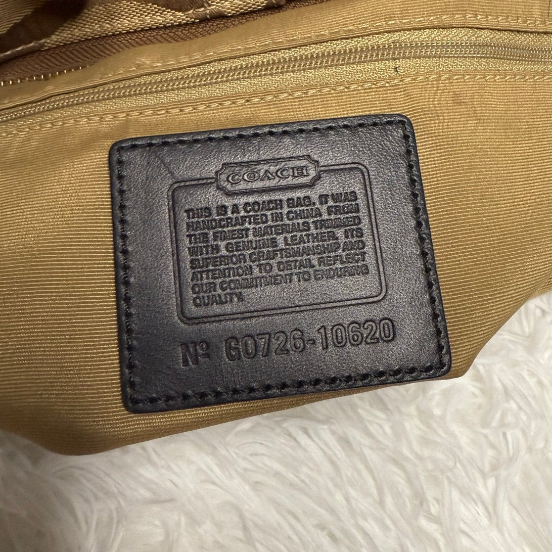 y2k COACH Black Brown Carly Large Hobo Signature Shoulder Bag Purse