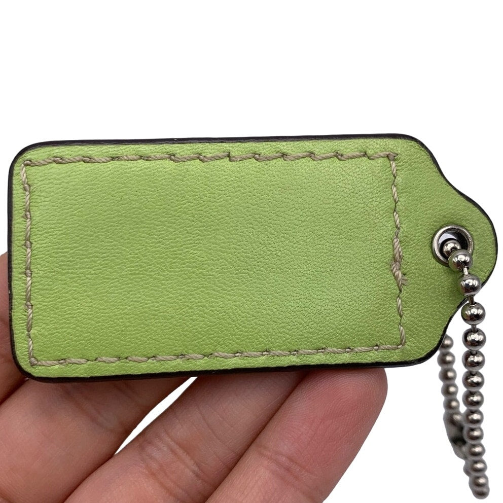 2" COACH Lime Green Fob Bag Charm Hang tag Hangtag