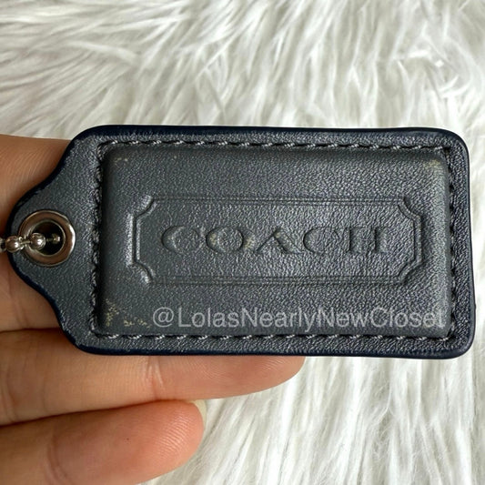 2" COACH Gray Fob Bag Charm Hang tag Hangtag