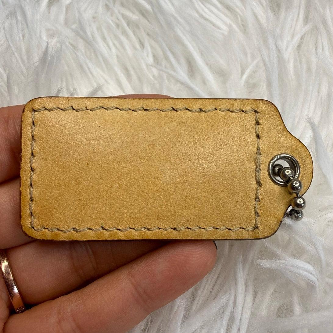 2” COACH Tan Fob Bag Charm Hang tag Hangtag