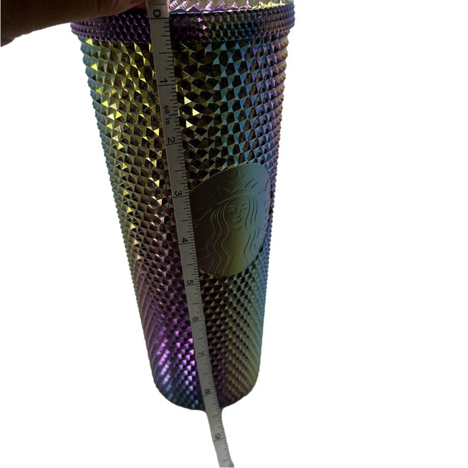 STARBUCKS LimitedEdition Studded Oil Slick Rainbow Iridescent Tumbler Fall 2023