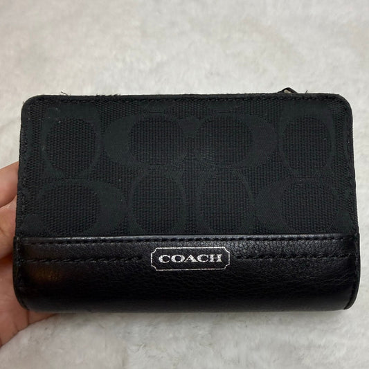 COACH Black Signature Canvas Wallet
