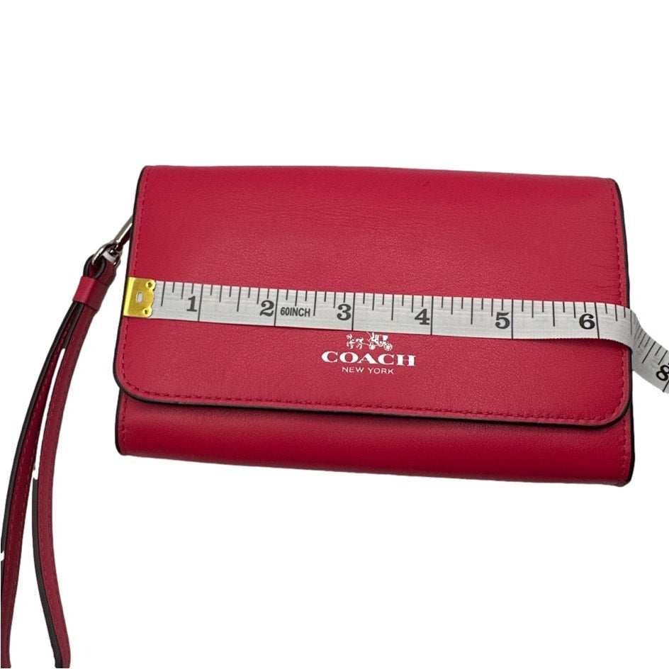 COACH Smooth Leather Wristlet Clutch Wallet