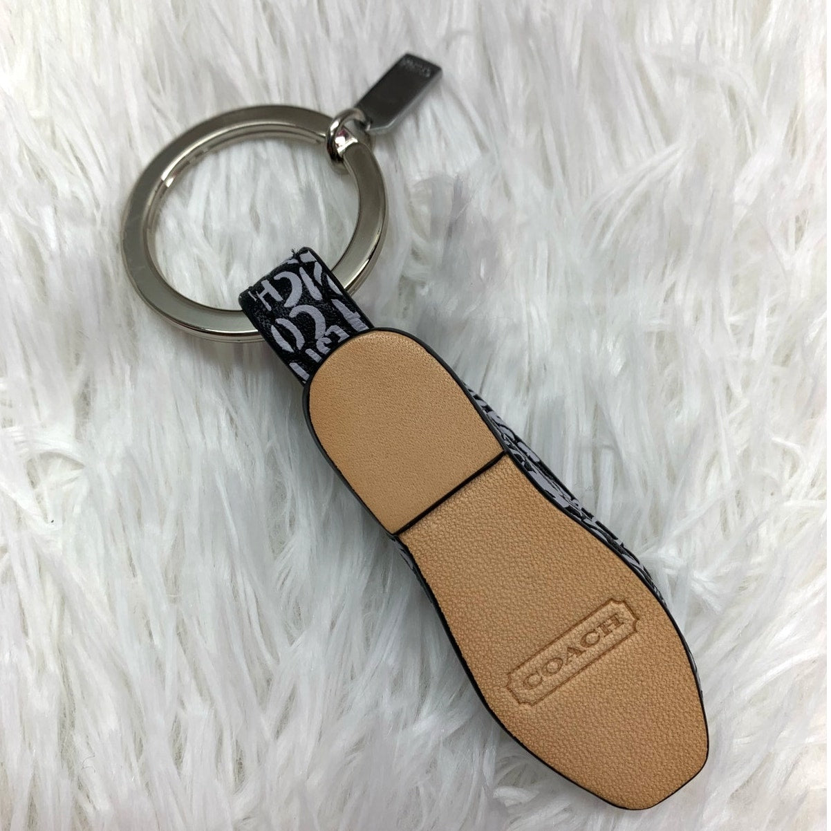 y2k COACH Slip on Shoe Graffiti Turnlock Bag Charm Key Chain