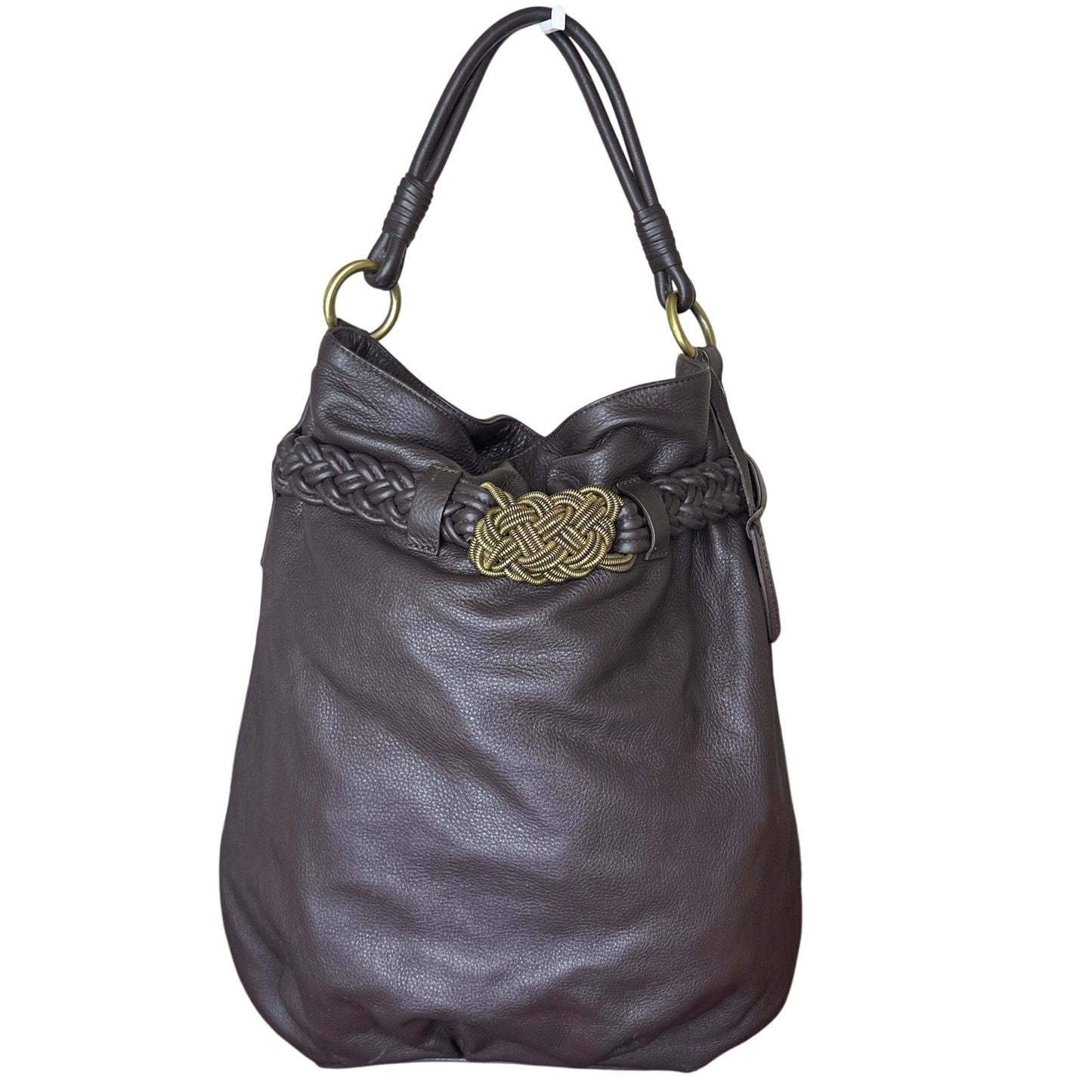 AQUA MADONNA Brown Bucket Style Handbag