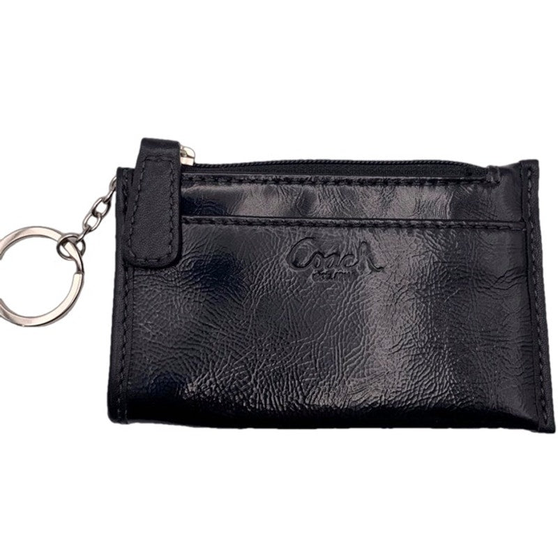 COACH Black Patent Leather Coin Purse / Cardholder