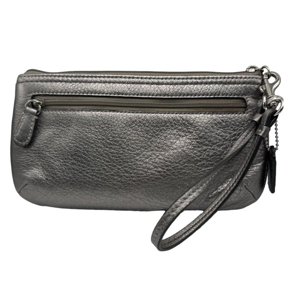 COACH Metallic Silver Wristlet