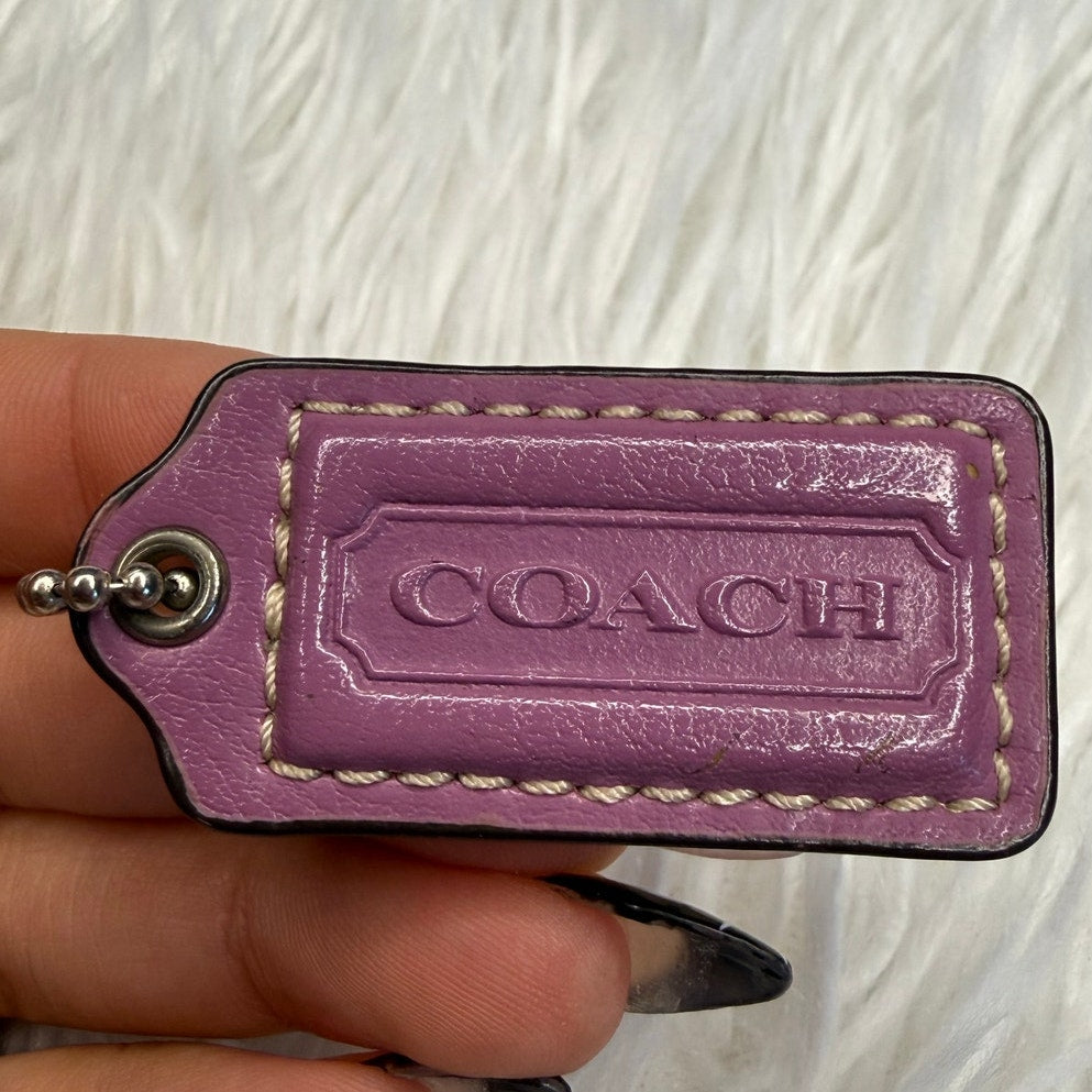 1.5" Coach Purple Fob Bag Charm Hang tag Hangtag
