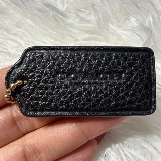2" COACH Black Fob Bag Charm Hang tag Hangtag