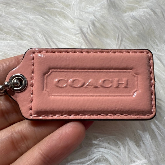 2” COACH Pink Fob Bag Charm Hang tag Hangtag