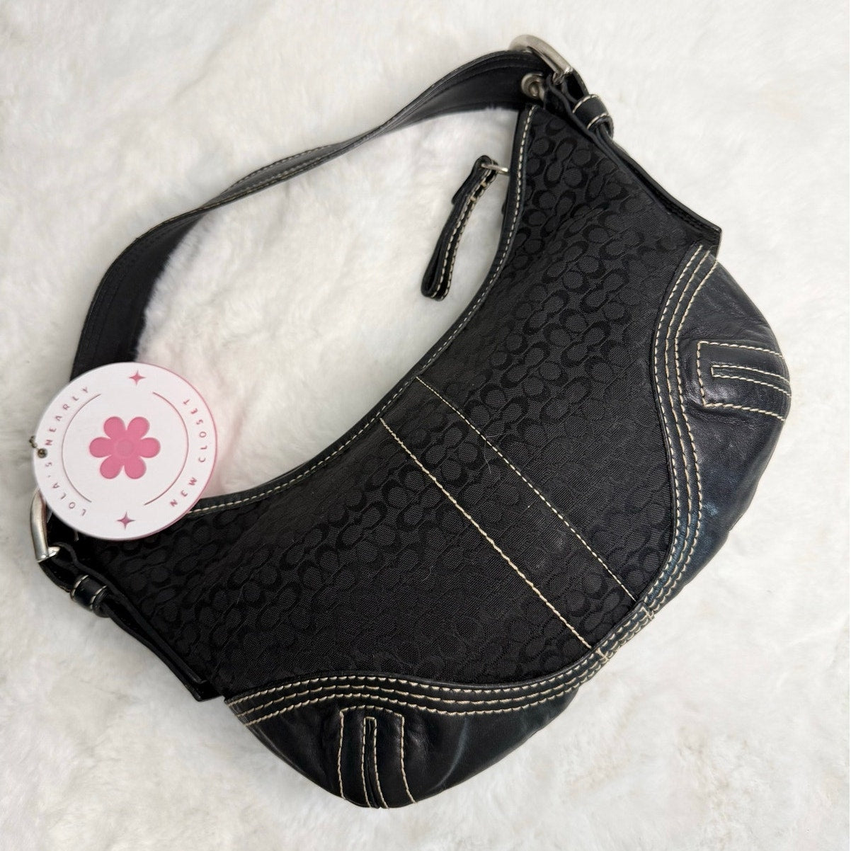 y2k Coach Vintage Soho Black Hobo Shoulder Bag