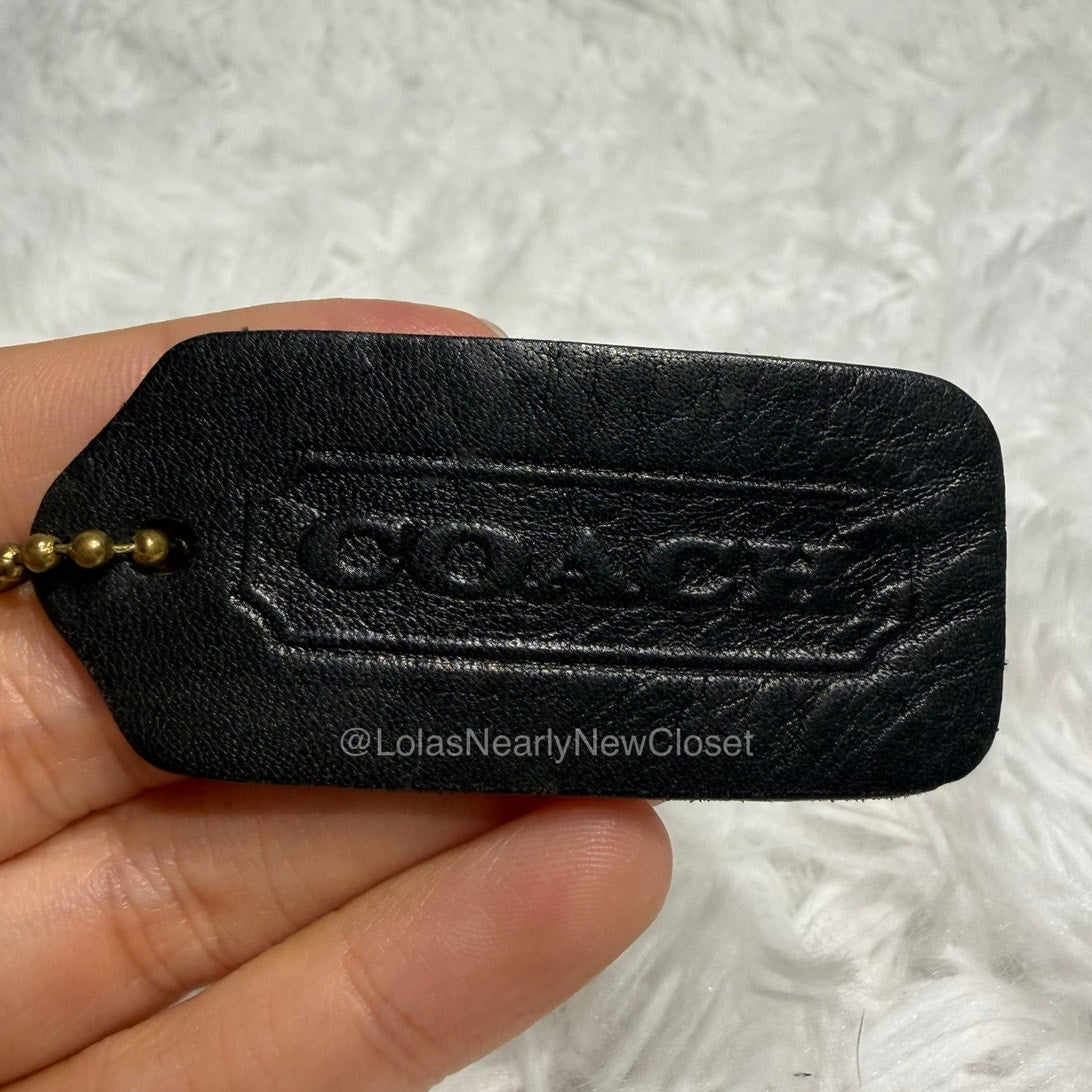 2" Vintage COACH Black Fob Bag Charm Hang tag Hangtag