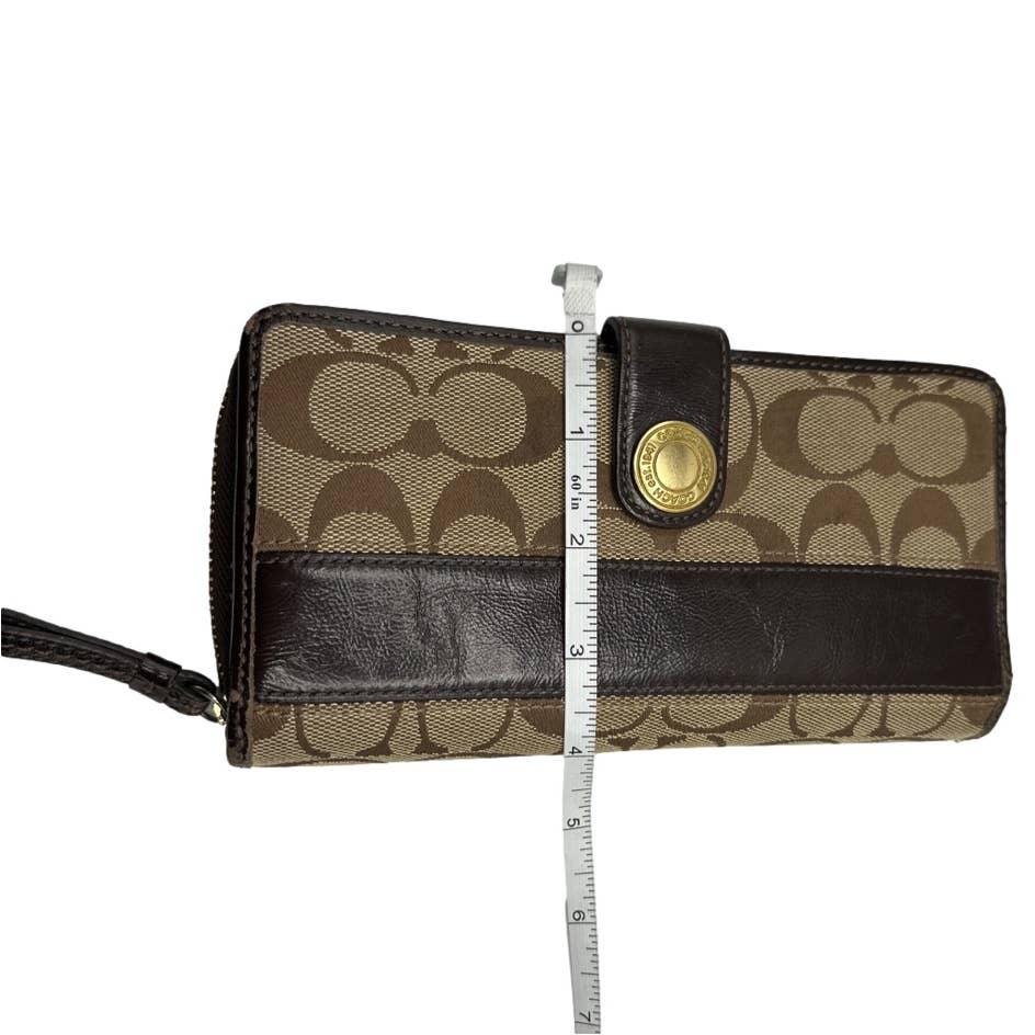 COACH Brown Signature Canvas Wallet