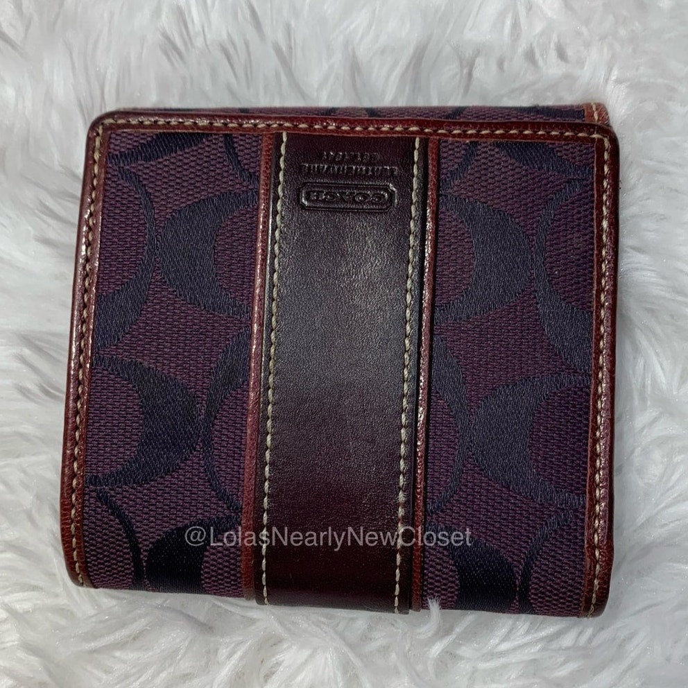y2k Coach Burgundy Wallet