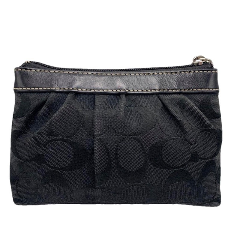 COACH Black Signature Canvas Wristlet