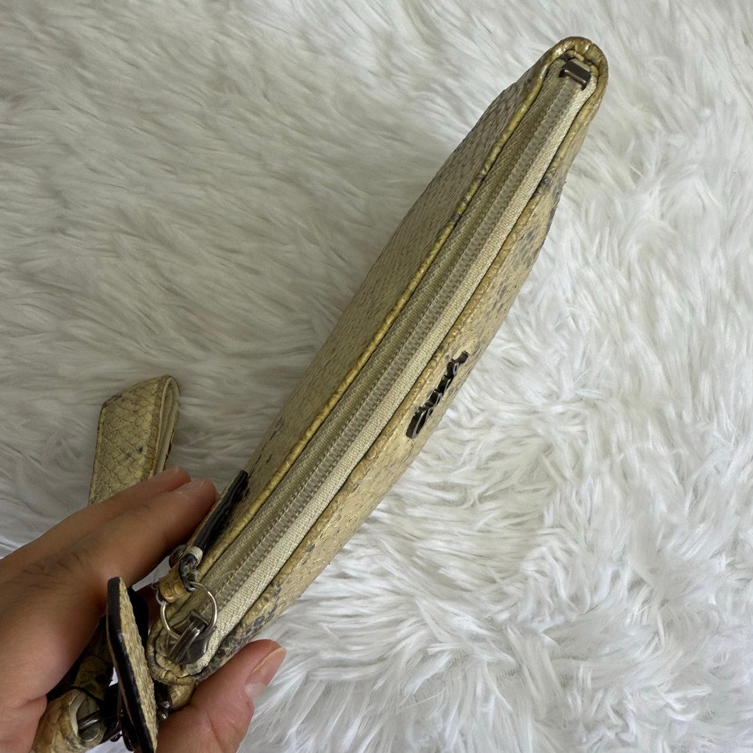 COACH Kristin Embossed Python Wristlet