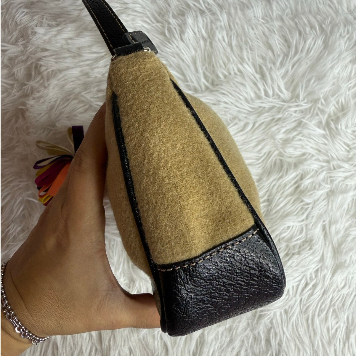 y2k Coach Vintage Demi Camel Hair Mini Purse Shoulder Bag