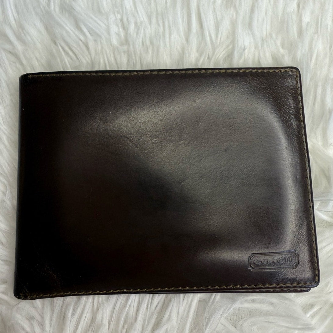 Vintage COACH y2k Brown Mahogany Unisex Men Wallet