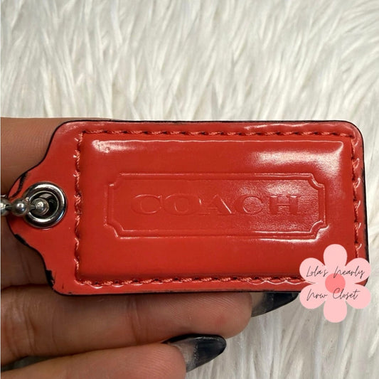 2” COACH Patent Leather Fob Bag Charm Hang tag Hangtag