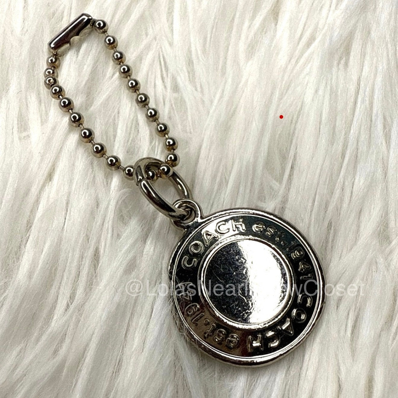 1" Coach Metal Circle Replacement Hangtag Hang Tag Bag Charm