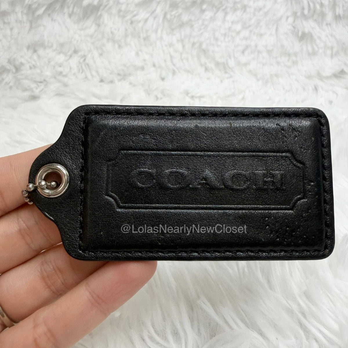 3" COACH Black Fob Bag Charm Hang tag Hangtag