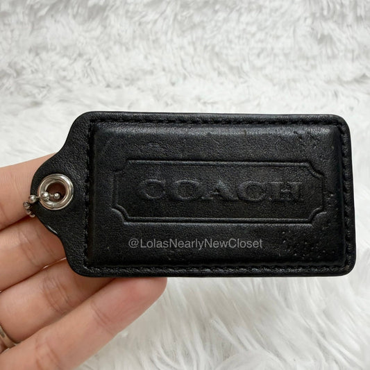 3" COACH Black Fob Bag Charm Hang tag Hangtag