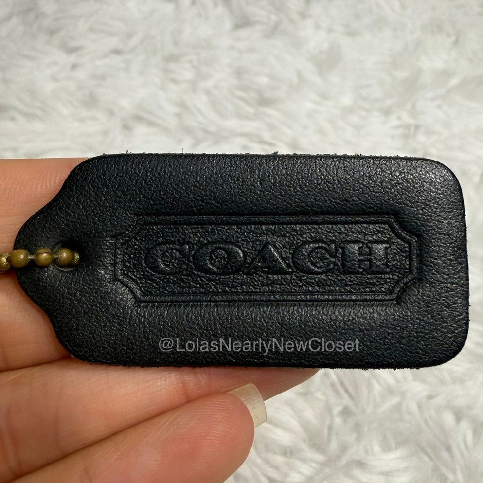 2" Vintage COACH Black Fob Bag Charm Hang tag Hangtag