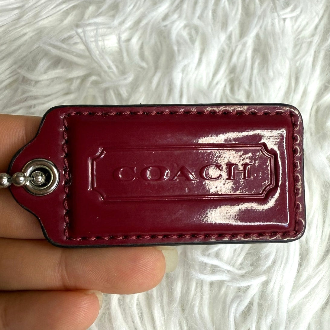 2" COACH Patent Leather Fob Bag Charm Hang tag Hangtag