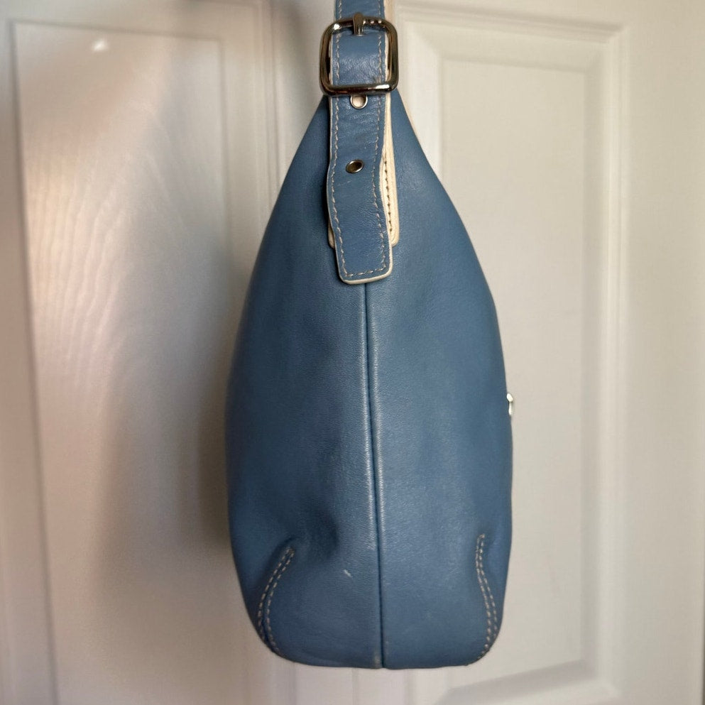 Vintage Y2k COACH Hampton Clip Blue Hobo Shoulder Bag