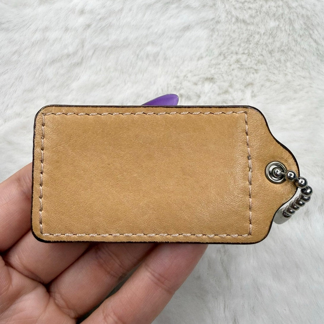 2.5" COACH Tan Fob Bag Charm Hang tag Hangtag