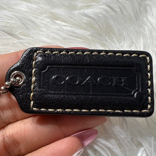 1.5” COACH Black Fob Bag Charm Hang tag Hangtag