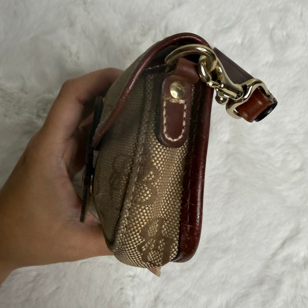 DOONEY & BOURKE Brown Signature Canvas Wristlet