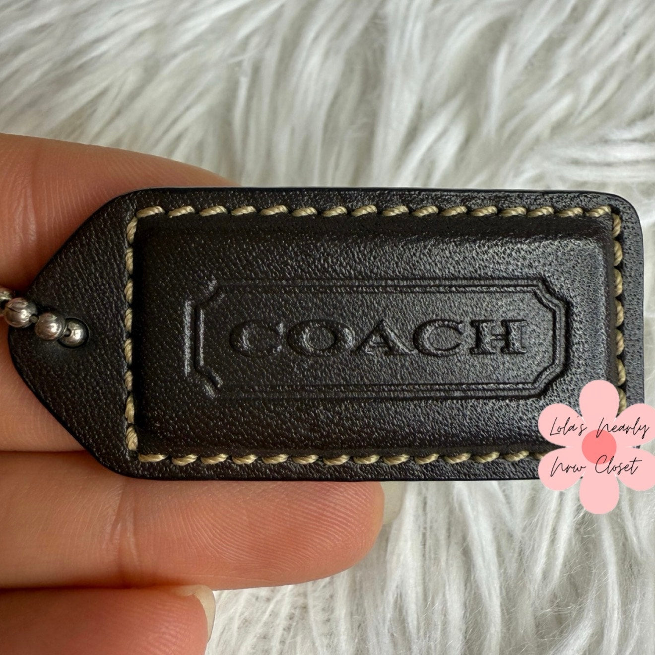 1.5" y2k COACH Brown Fob Bag Charm Hang tag Hangtag