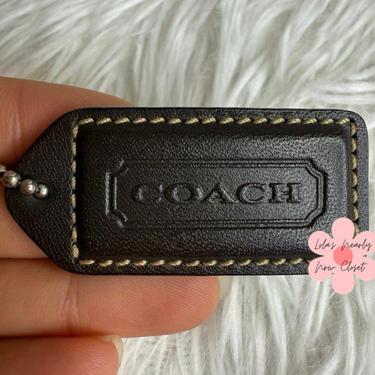 1.5" y2k COACH Brown Fob Bag Charm Hang tag Hangtag