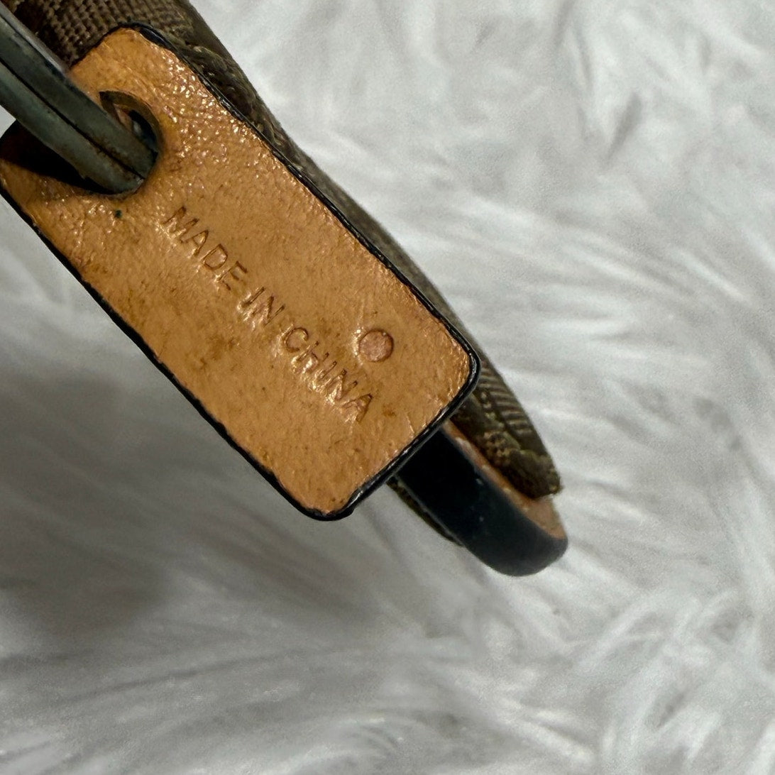 y2k COACH Brown Tan Signature Canvas Bag Charm Keychain