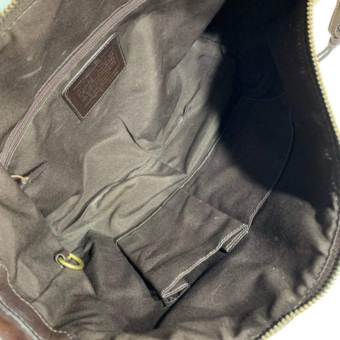 Y2K Coach Signature Jacquard Brown Cream Hobo #12190 shoulder bag