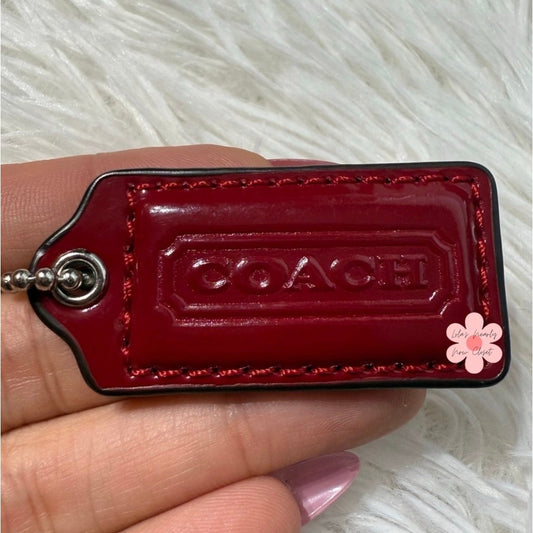 2" COACH Patent Leather Fob Bag Charm Hang tag Hangtag