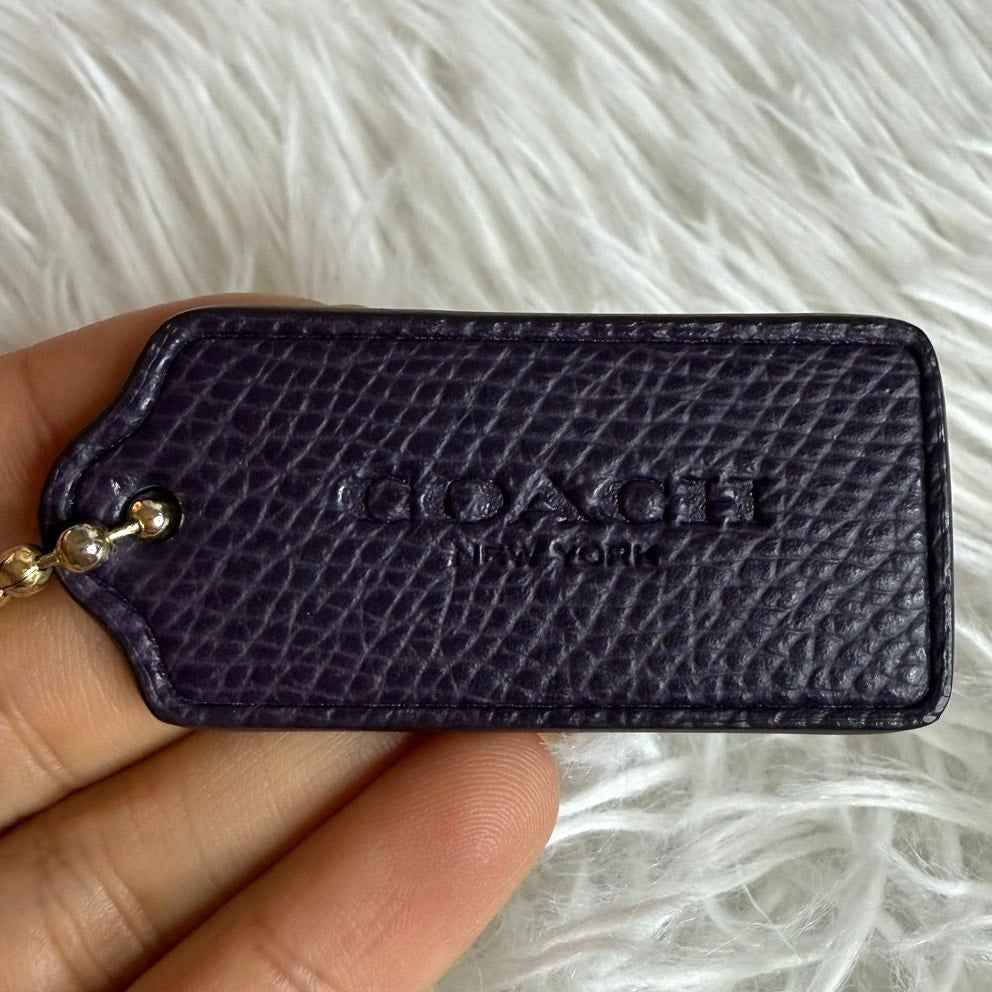 2" COACH Blue Fob Bag Charm Hang tag Hangtag