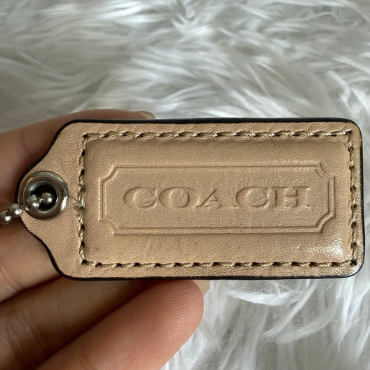 2" COACH Beige Fob Bag Charm Hang tag Hangtag