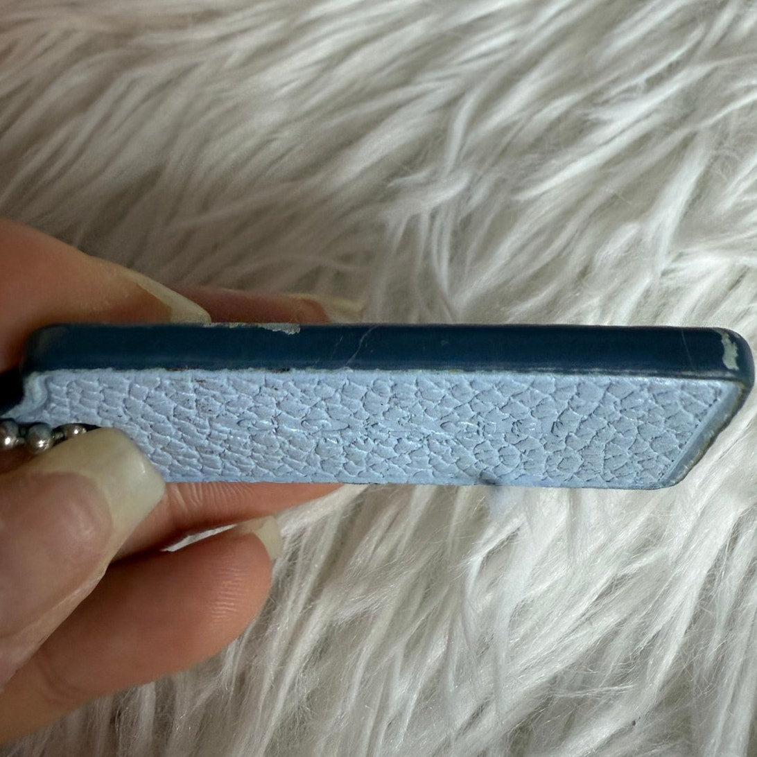 2" COACH Blue Fob Bag Charm Hang tag Hangtag