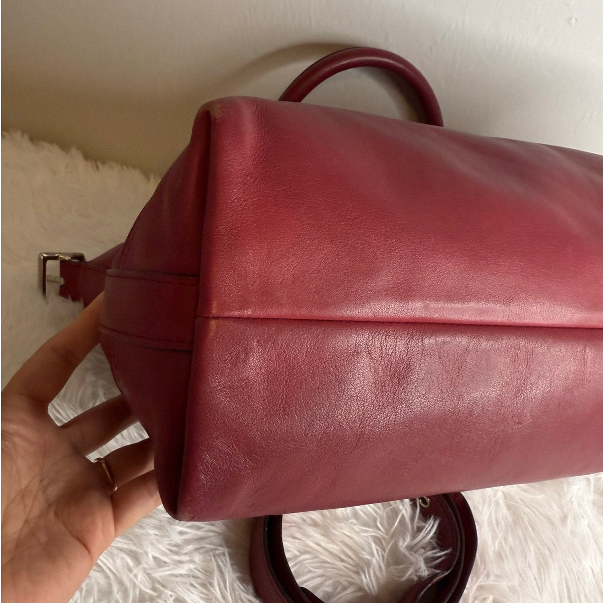 COACH Legacy Molly Duffle tote satchel purse handbag Cognac Glove Leather