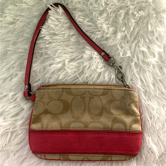 SALE COACH Canvas Wristlet